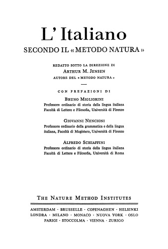 L’Italiano secondo il Metodo Natura