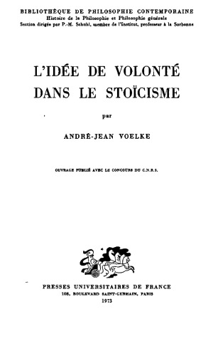 L’idée de volonté dans le Stoïcisme