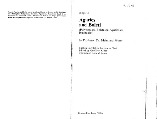 Keys to Agarics and Boletes