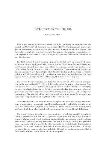 Introduction to operads [Lecture notes]