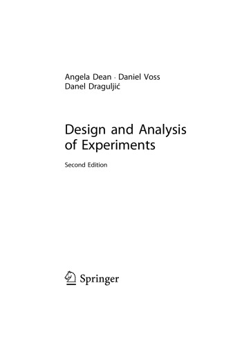 Design and Analysis of Experiments