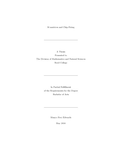 M-matrices and Chip-Firing [Bachelor thesis]