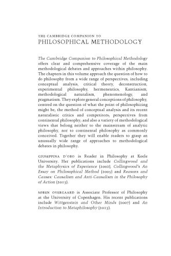 The Cambridge Companion to Philosophical Methodology