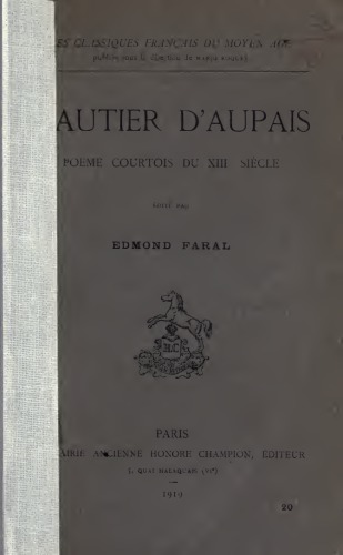 Gautier d’Aupais, poème courtois du XIIIe siècle