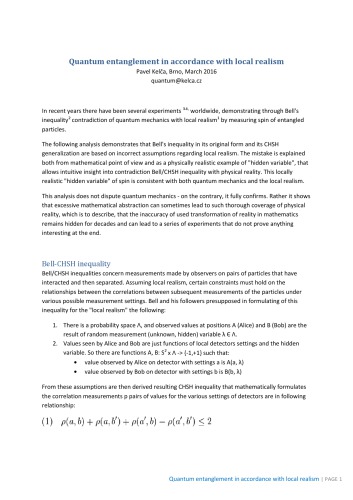 Quantum entanglement in accordance with local realism