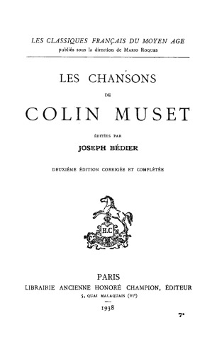 Les chansons de Colin Muset