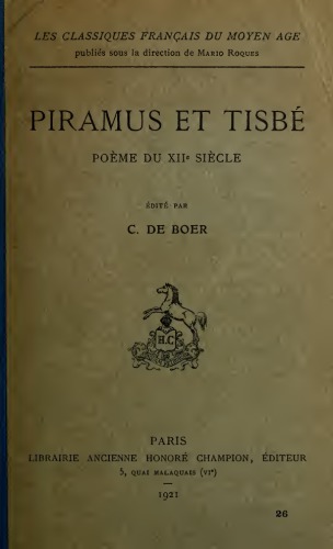 Piramus et Tisbé, poème du XIIe siècle