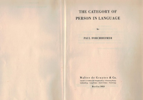 The category of person in language