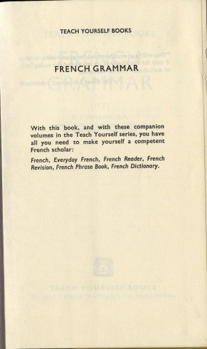 Teach Yourself French Grammar