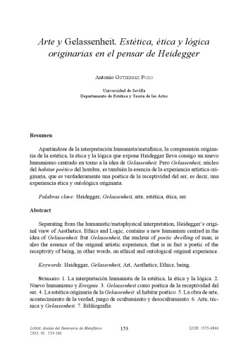 Arte y Gelassenheit en Heidegger [article]