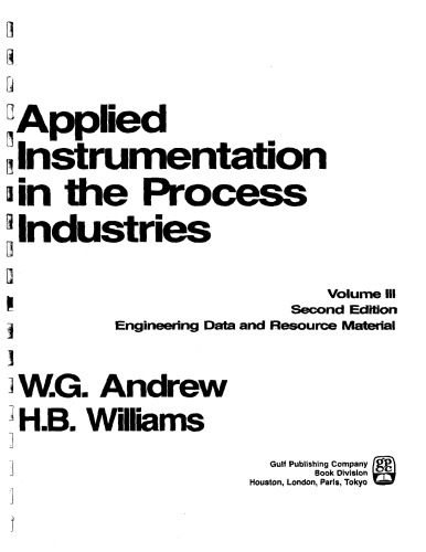 Applied Instrumentation in the Process Industries, Volume 3: Engineering Data and Resource Manual