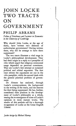 Two Tracts on Government