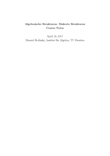 Algebraische Strukturen: Diskrete Strukturen [Lecture notes]