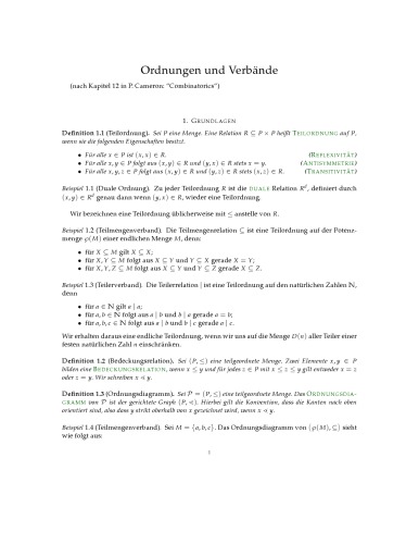 Ordnungen und Verbände  [Lecture notes]