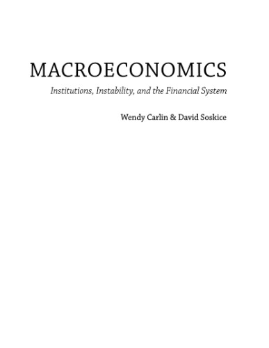 Macroeconomics: Institutions, Instability, and the Financial System