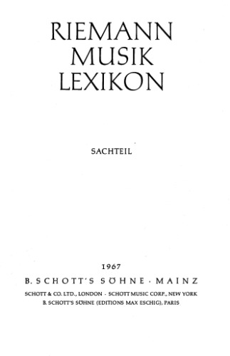 Riemann Musiklexikon Sachteil