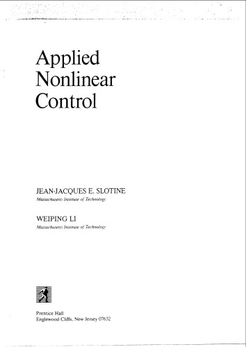 Applied Nonlinear Control
