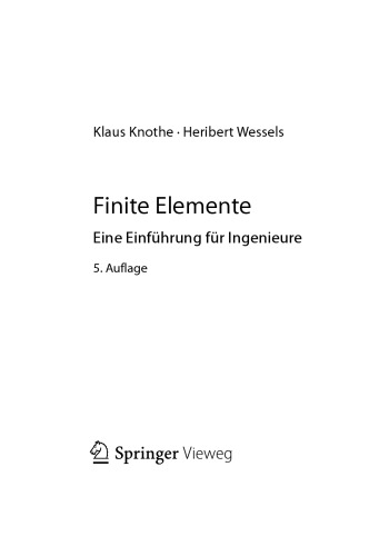 Finite Elemente. Eine Einführung für Ingenieure