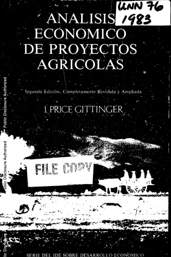 Analisis economico de proyectos agricolas