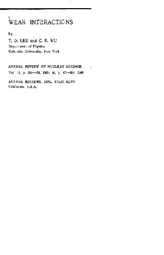 Слабые взаимодействия