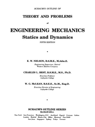 Schaum's Outline of Engineering Mechanics