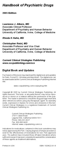 Handbook of psychiatric drugs