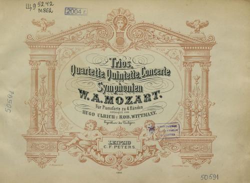 Trios, Qartette, Quintette, Concerte und Symphonien von W. A. Mozart