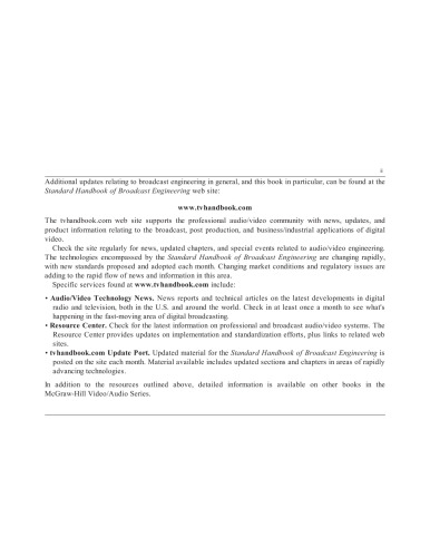 Standard handbook of broadcast engineering