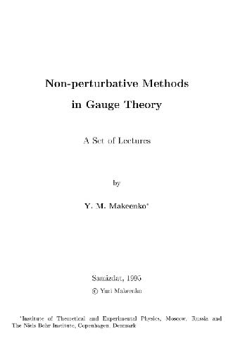 Non-perturbative methods in gauge theory