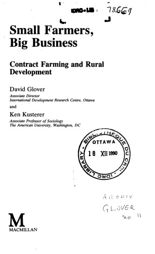Small Farmers, Big Business: Contract Farming and Rural Development