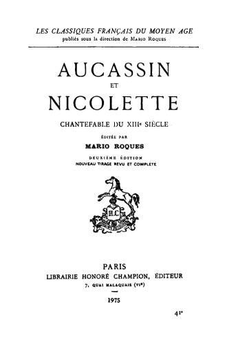Aucassin et Nicolette, chantefable du XIIIe siècle