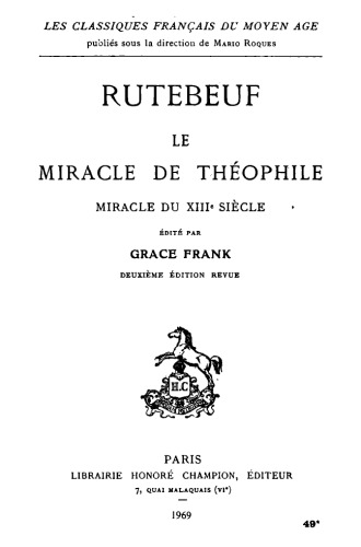 Le miracle de Théophile, miracle du XIIIe siècle