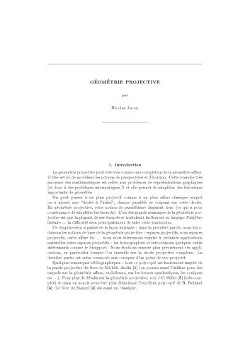 Géométrie projective