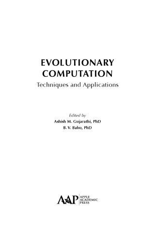 Evolutionary Computation. Techniques and Applications