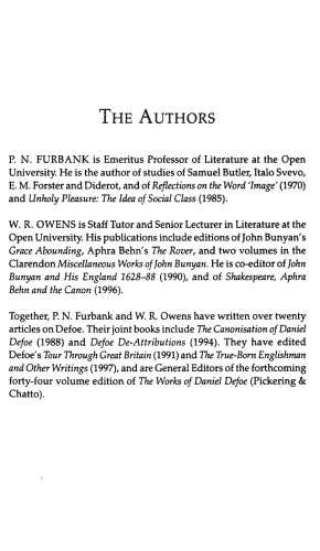 A Critical Bibliography of Daniel Defoe