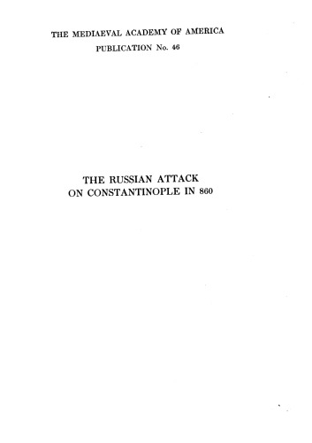 The Russian attack on Constantinople in 860