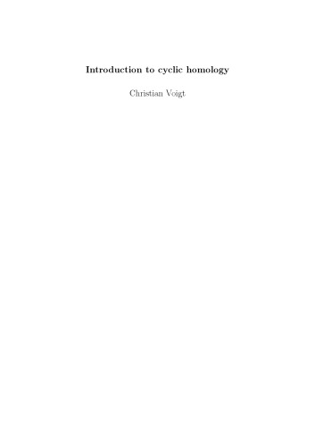 Introduction to cyclic homology [Lecture notes]