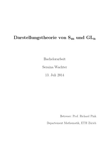 Darstellungstheorie von S m und GL n [thesis]