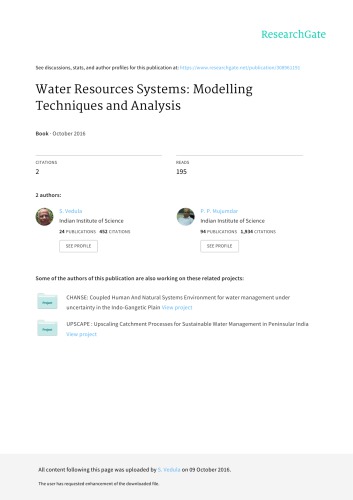 Water Resources System Modelling technique