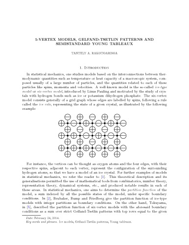 5-vertex models, Gelfand-Tsetlin patterns and semistandard Young tableaux [expository notes]