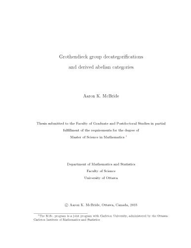 Grothendieck group decategorifications and derived abelian categories [PhD thesis]