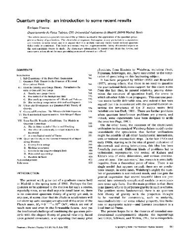 Quantum gravity, introduction to recent results