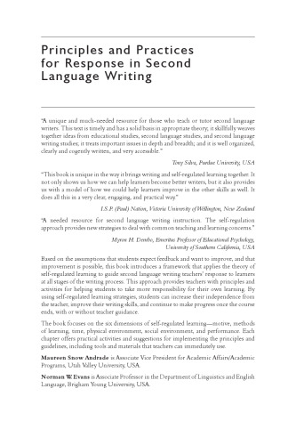 Principles and Practices for Response in Second Language Writing: Developing Self-Regulated Learners