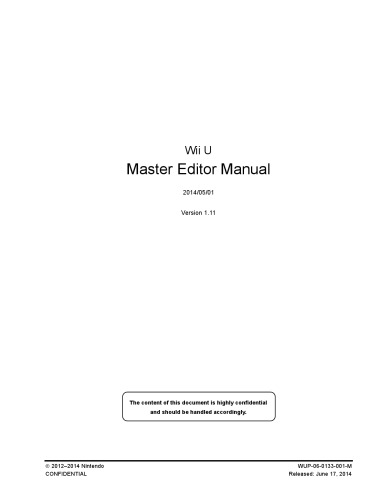 Wii U Master Editor Manual