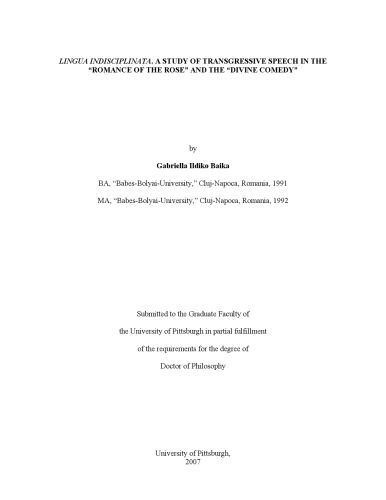 Lingua Indisciplinata : A Study of Transgressive Speech in the 