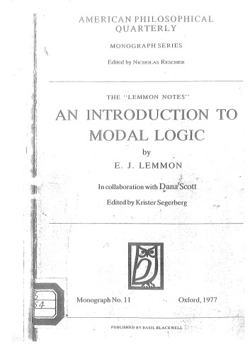 An Introduction to Modal Logic