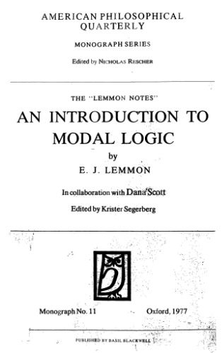 An Introduction to Modal Logic