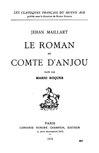 Le roman du comte d’Anjou