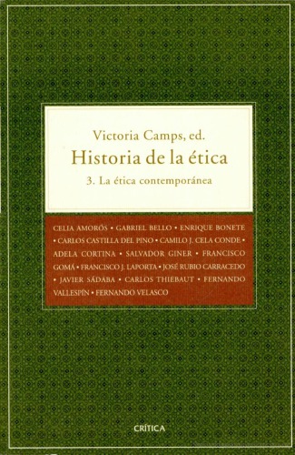 Historia de la ética. III: La ética contemporánea
