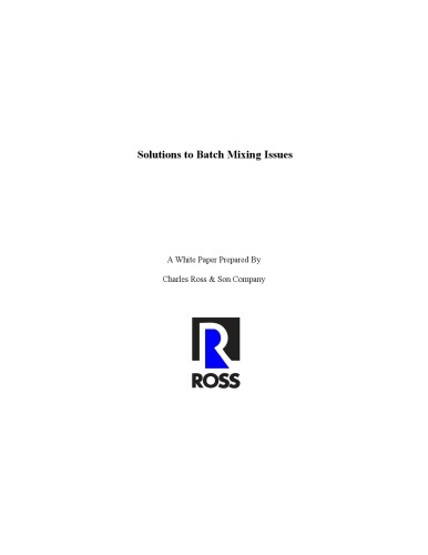 Solutions to Batch Mixing Issues (White Paper)